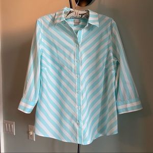 CHICO'S
NO-IRON STRIPED BUTTON DOWN